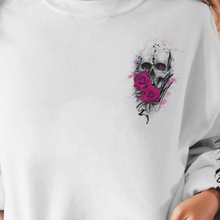 IF YOU THINK I'M A B PINK ROSE SKULL ALL OVER PRINT - TLTW2911221