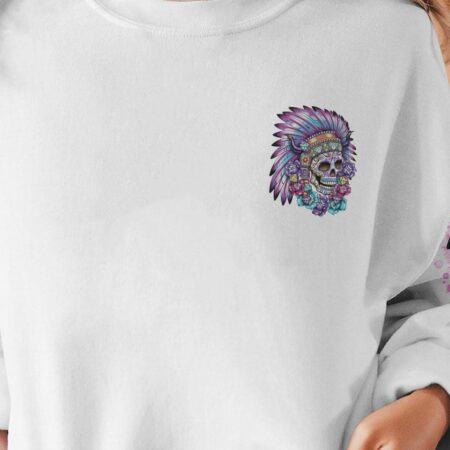 DON'T TRY TO FIGURE ME OUT NATIVE SKULL ALL OVER PRINT - TLNO0612222