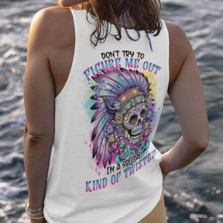 DON'T TRY TO FIGURE ME OUT NATIVE SKULL ALL OVER PRINT - TLNO0612222