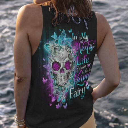 KARMA FAIRY SKULL FLOWER ALL OVER PRINT - TLNO231222