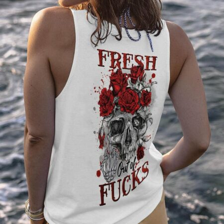 FRESH OUT OF F SKETCH ROSE SKULL ALL OVER PRINT - TLNZ0203235