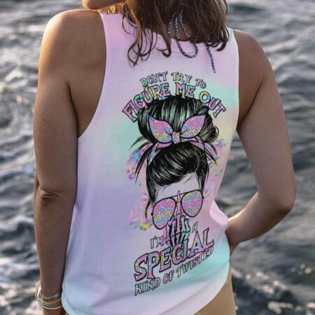 DON'T TRY TO FIGURE ME OUT MESSY BUN HOLO ALL OVER PRINT - TLTR1212221