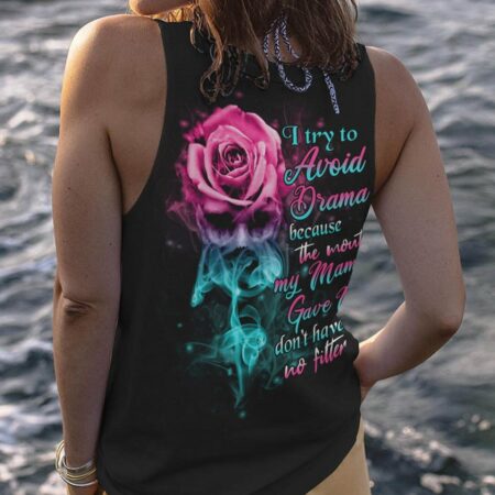 I TRY TO AVOID DRAMA SMOKE SKULL ALL OVER PRINT - YHHN2812222