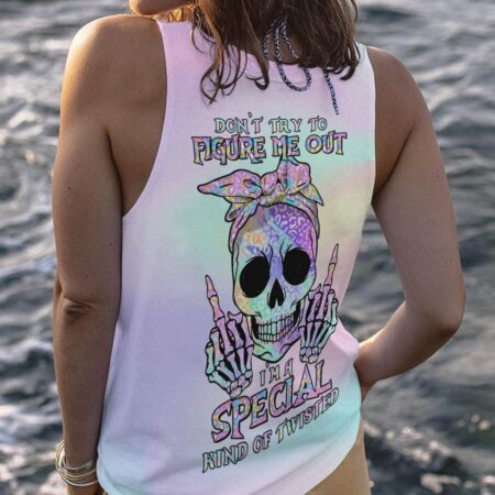 DON'T TRY TO FIGURE ME OUT LEOPARD HOLO SKULL ALL OVER PRINT - TLTR0612222