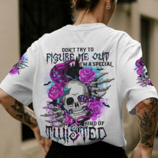 DON'T TRY TO FIGURE ME OUT SNAKE SKULL ALL OVER PRINT - TLNO0712222