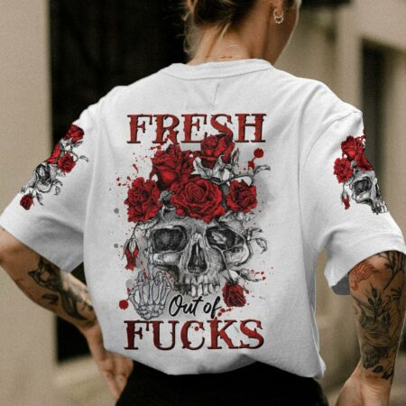 FRESH OUT OF F SKETCH ROSE SKULL ALL OVER PRINT - TLNZ0203235