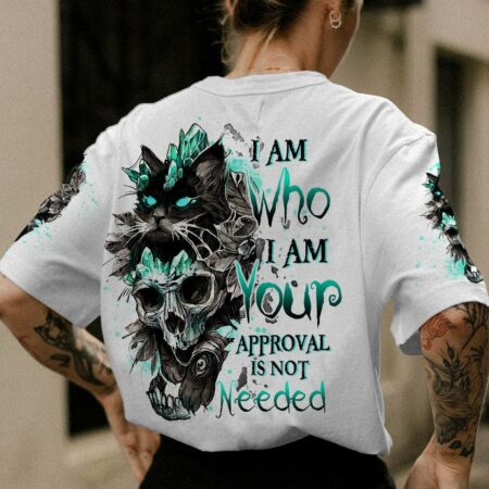 I AM WHO I AM SKULL BLACK CAT ALL OVER PRINT - TLTW2712223