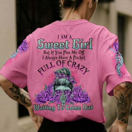 I AM A SWEET GIRL BUT IF YOU PISS ME OFF PURPLE ROSE ALL OVER PRINT - TLNO1302235