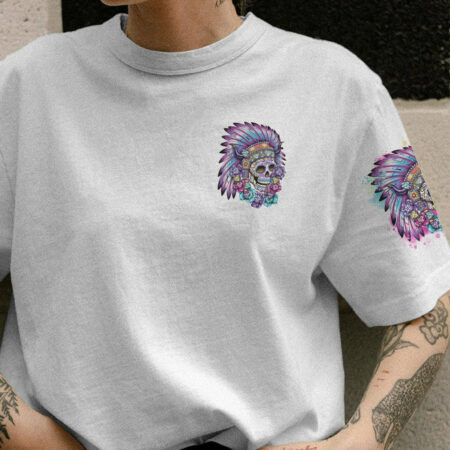 DON'T TRY TO FIGURE ME OUT NATIVE SKULL ALL OVER PRINT - TLNO0612222