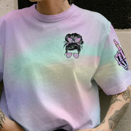 DON'T TRY TO FIGURE ME OUT MESSY BUN HOLO ALL OVER PRINT - TLTR1212221