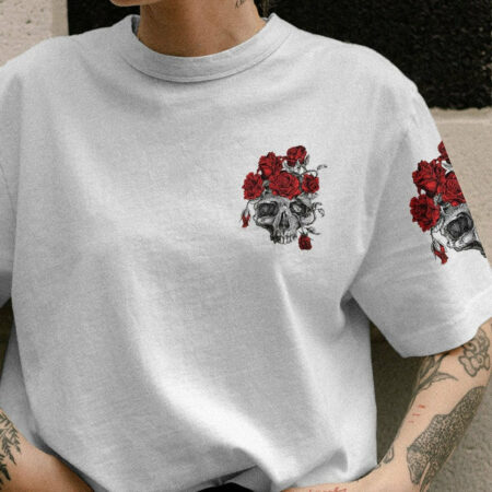 FRESH OUT OF F SKETCH ROSE SKULL ALL OVER PRINT - TLNZ0203235