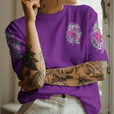 I TRY TO AVOID DRAMA ROSE SKELETON ALL OVER PRINT - TLTW1401231