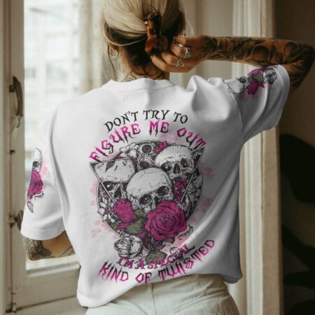 DON'T TRY TO FIGURE ME OUT 3 SKULLS CIRCLE ALL OVER PRINT - TLTR0512224