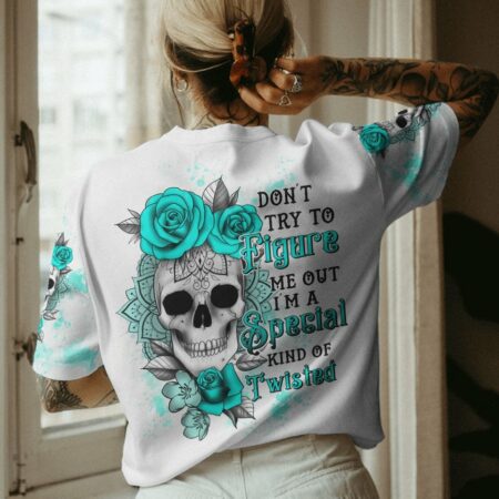 DON'T TRY TO FIGURE ME OUT MANDALA ROSE SKULL ALL OVER PRINT - TLTW1511221