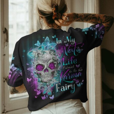 KARMA FAIRY SKULL FLOWER ALL OVER PRINT - TLNO231222