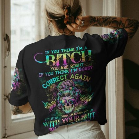 IF YOU THINK I'M A B TIE DYE SKULL ALL OVER PRINT - TLTW3012222