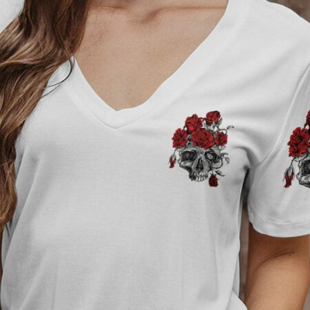 FRESH OUT OF F SKETCH ROSE SKULL ALL OVER PRINT - TLNZ0203235