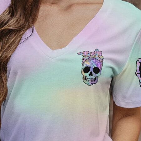 DON'T TRY TO FIGURE ME OUT LEOPARD HOLO SKULL ALL OVER PRINT - TLTR0612222