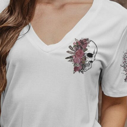I AM WHO I AM SKULL FLOWER LEOPARD ALL OVER PRINT - TLNO2511223