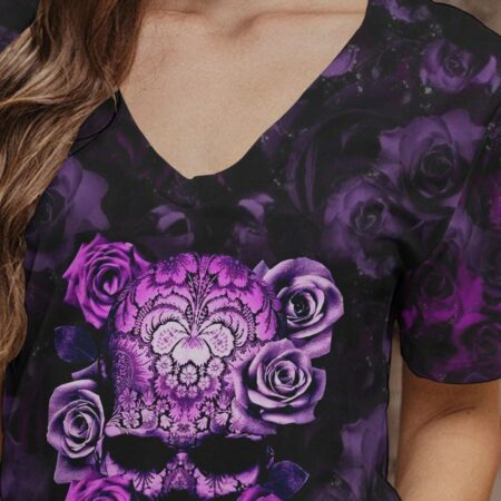 I AM THE STORM PURPLE ROSE SKULL ALL OVER PRINT - TLTM1612221