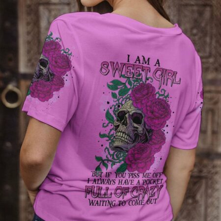 I AM SWEET GIRL ROSE SKULL ALL OVER PRINT - TLTR2111224