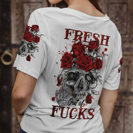FRESH OUT OF F SKETCH ROSE SKULL ALL OVER PRINT - TLNZ0203235