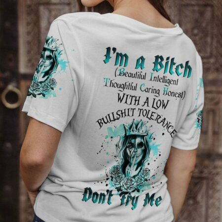 I'M A B DON'T TRY ME SKULL CROWN ALL OVER PRINT - TLNZ1103231