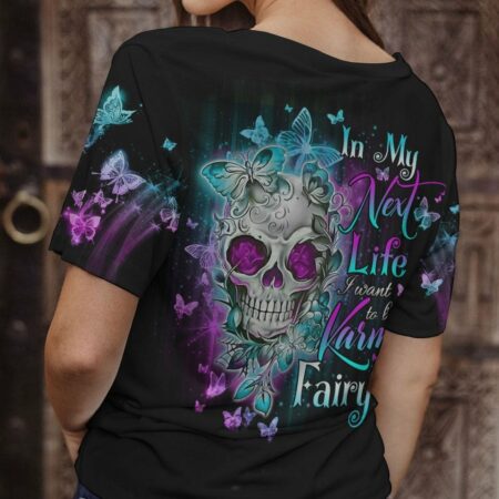 KARMA FAIRY SKULL FLOWER ALL OVER PRINT - TLNO231222