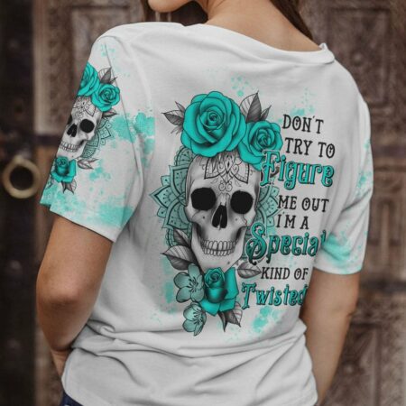 DON'T TRY TO FIGURE ME OUT MANDALA ROSE SKULL ALL OVER PRINT - TLTW1511221