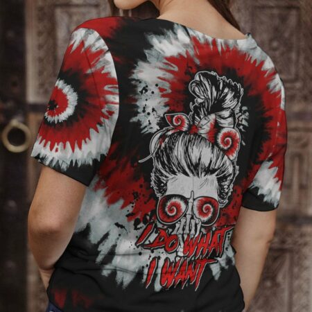 I DO WHAT I WANT BLACK RED TIE DYE ALL OVER PRINT - TLTM0901231