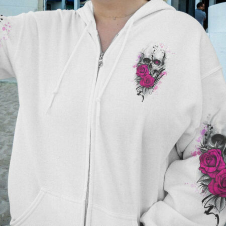 IF YOU THINK I'M A B PINK ROSE SKULL ALL OVER PRINT - TLTW2911221