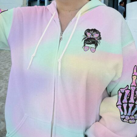 DON'T TRY TO FIGURE ME OUT MESSY BUN HOLO ALL OVER PRINT - TLTR1212221