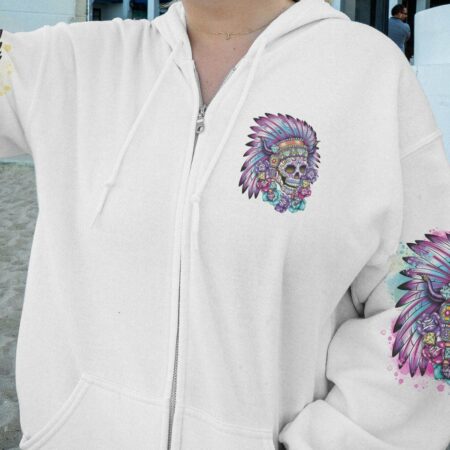 DON'T TRY TO FIGURE ME OUT NATIVE SKULL ALL OVER PRINT - TLNO0612222