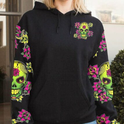 I TRY TO AVOID DRAMA SUGAR SKULL ALL OVER PRINT - TLTW2912224
