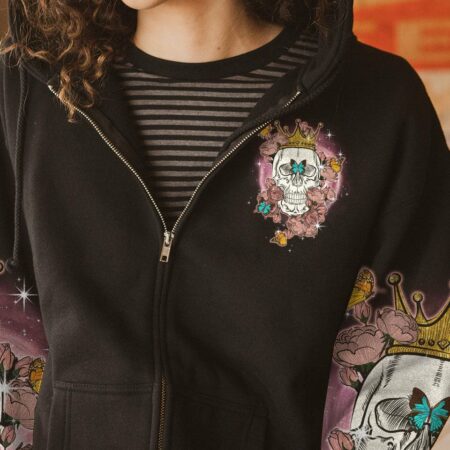 I'M FKING QUEEN ROSE WITH BUTTERFLY SKULL ALL OVER PRINT - TLTY1512221