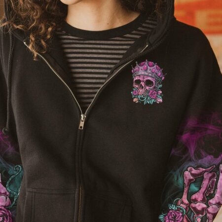 I'M THE FKING QUEEN SKULL PINK ROSE ALL OVER PRINT - TLTR0812221