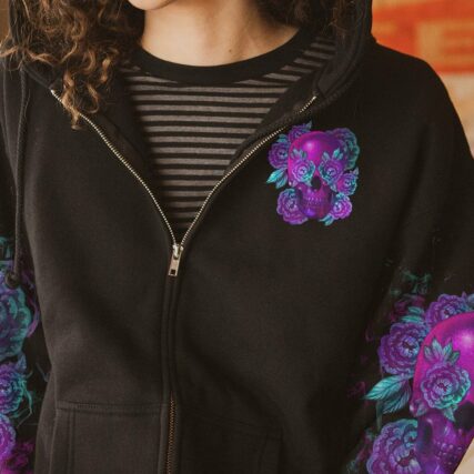 I AM A SWEET GIRL PURPLE FLOWER SKULL ALL OVER PRINT - TLTW1612221