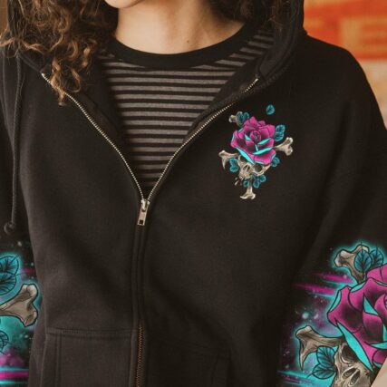 I AM WHO I AM BONES ROSE SKULL FLOWER ALL OVER PRINT - TLNO2811222