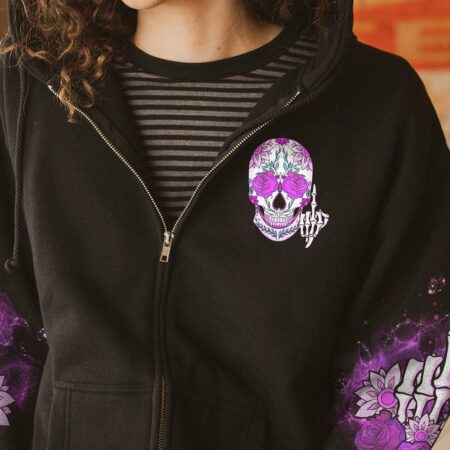 HAHA F YOU SUGAR SKULL PURPLE ALL OVER PRINT - TLNO1712223