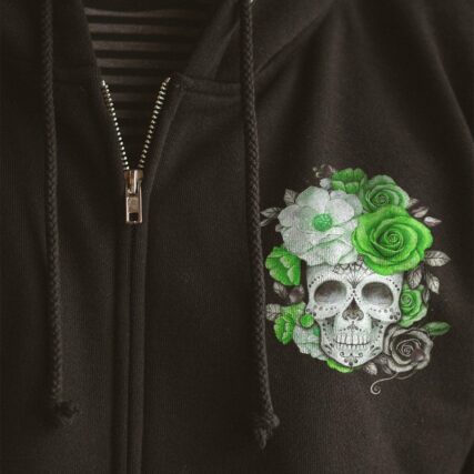 I'M NOT A HOT MESS GREEN FLOWER SKULL ALL OVER PRINT - TLTW0811224