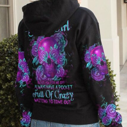 I AM A SWEET GIRL PURPLE FLOWER SKULL ALL OVER PRINT - TLTW1612221
