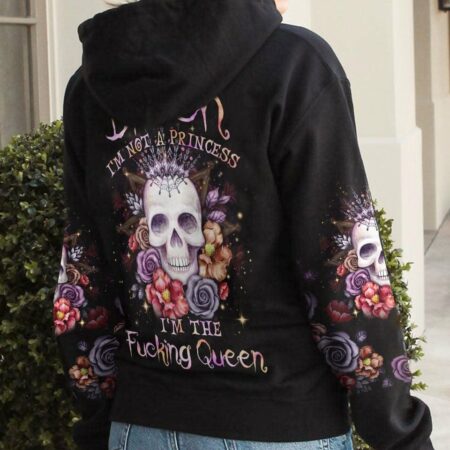 I'M THE F QUEEN FLOWER SKULL ALL OVER PRINT - YHLN1003233