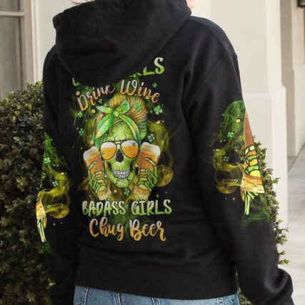 B GIRLS CHUG BEER MESSY BUN PATRICK'S DAY ALL OVER PRINT - TLTR1101231