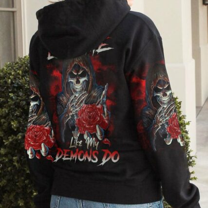 LOVE ME LIKE MY DEMONS DO REAPER ROSE ALL OVER PRINT - TLTR2811224
