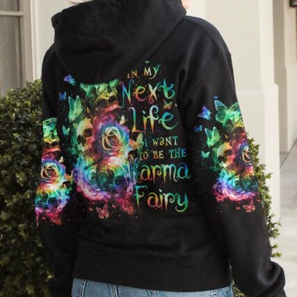 KARMA FAIRY 3 SKULLS ROSE ALL OVER PRINT - TLNO2412221