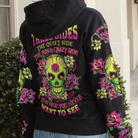 I HAVE 3 SIDES SUGAR SKULL ROSE ALL OVER PRINT - TLTW1712221
