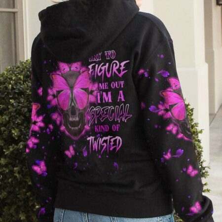 DON'T TRY TO FIGURE ME OUT BUTTERFLY SKULL ALL OVER PRINT - TLTW1611223