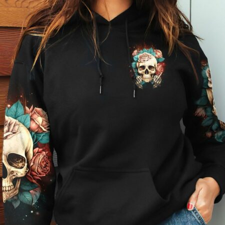 DON'T LIKE MY ATTITUDE ROSES SKULL ALL OVER PRINT - YHHN1403231