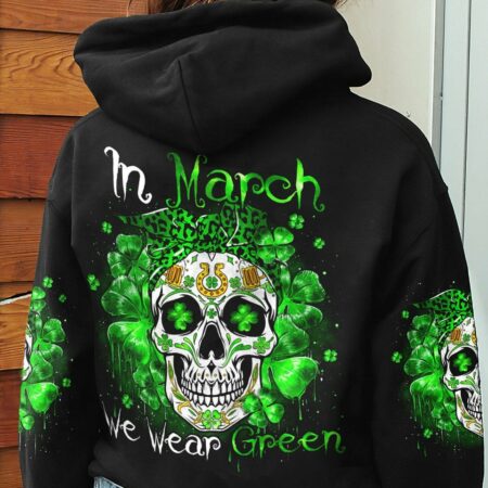 IN MARCH WE WEAR GREEN SUGAR SKULL LEOPARD PATRICK'S DAY ALL OVER PRINT - TLNO1601233