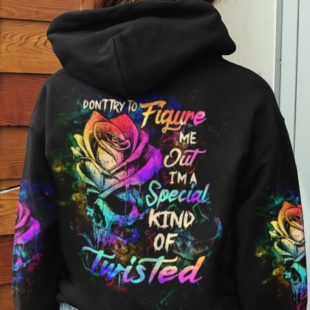DON'T TRY TO FIGURE ME OUT ROSE SKULL ALL OVER PRINT - TLTW0803234